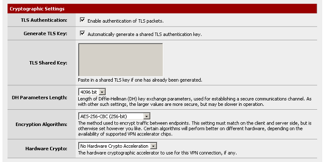 Cryptographic Settings