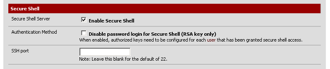 Enable Secure Shell